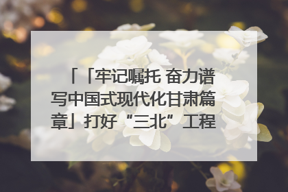 「牢记嘱托 奋力谱写中国式现代化甘肃篇章」打好“三北”工程攻坚战 筑牢国家西部生态安全屏障