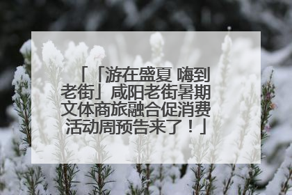 「游在盛夏 嗨到老街」咸阳老街暑期文体商旅融合促消费活动周预告来了！