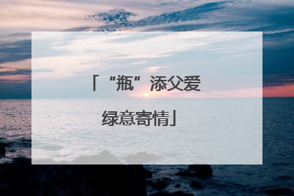 “瓶”添父爱 绿意寄情