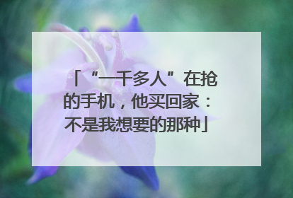 “一千多人”在抢的手机，他买回家：不是我想要的那种