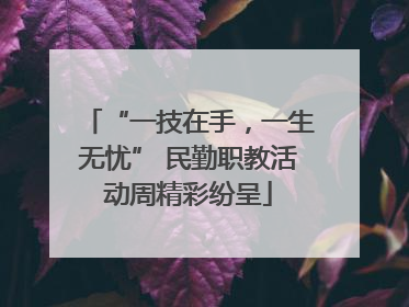 “一技在手，一生无忧” 民勤职教活动周精彩纷呈