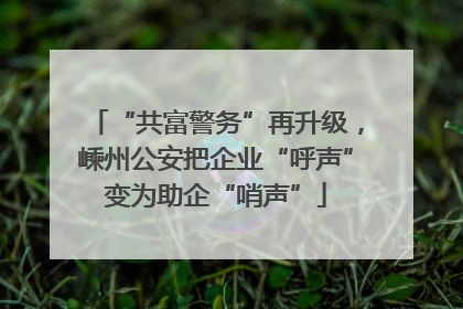 “共富警务”再升级，嵊州公安把企业“呼声”变为助企“哨声”