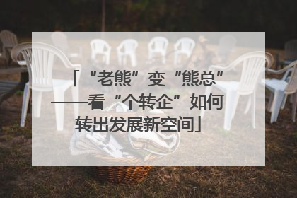 “老熊”变“熊总”——看“个转企”如何转出发展新空间