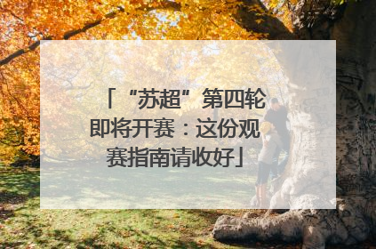 “苏超”第四轮即将开赛：这份观赛指南请收好