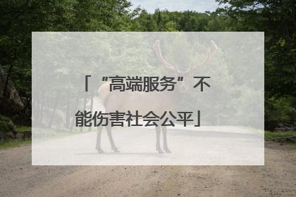 “高端服务”不能伤害社会公平