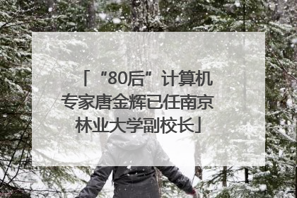 “80后”计算机专家唐金辉已任南京林业大学副校长