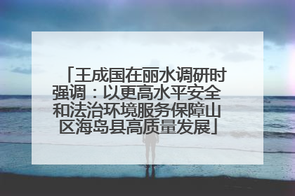 王成国在丽水调研时强调：以更高水平安全和法治环境服务保障山区海岛县高质量发展