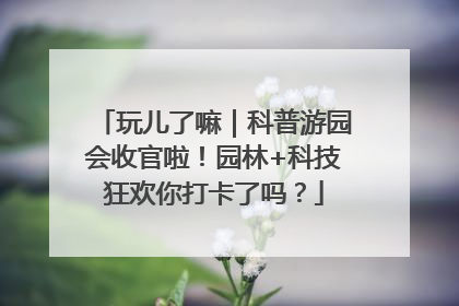 玩儿了嘛｜科普游园会收官啦！园林+科技狂欢你打卡了吗？