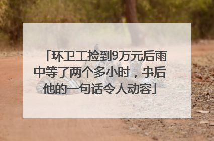 环卫工捡到9万元后雨中等了两个多小时，事后他的一句话令人动容