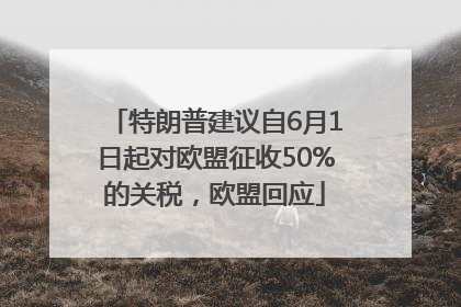 特朗普建议自6月1日起对欧盟征收50%的关税，欧盟回应