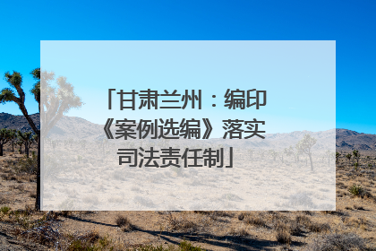 甘肃兰州：编印《案例选编》落实司法责任制