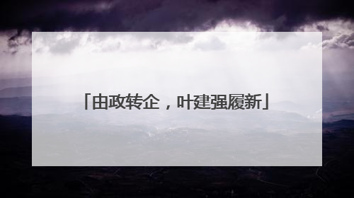 由政转企，叶建强履新