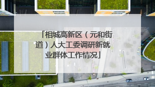 相城高新区（元和街道）人大工委调研新就业群体工作情况