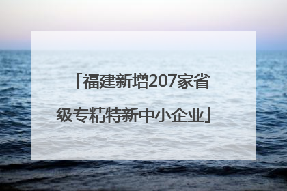 福建新增207家省级专精特新中小企业
