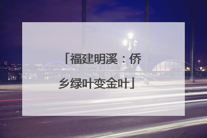 福建明溪：侨乡绿叶变金叶