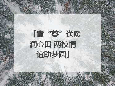 童“葵”送暖润心田 两校情谊助梦圆