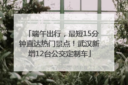 端午出行，最短15分钟直达热门景点！武汉新增12台公交定制车