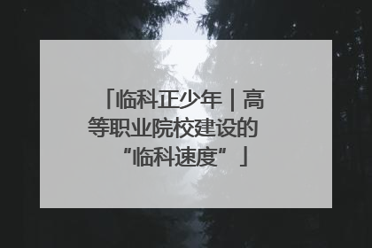 临科正少年｜高等职业院校建设的“临科速度”