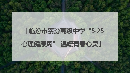 临汾市襄汾高级中学“5·25心理健康周” 温暖青春心灵