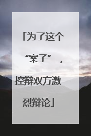 为了这个“案子”，控辩双方激烈辩论