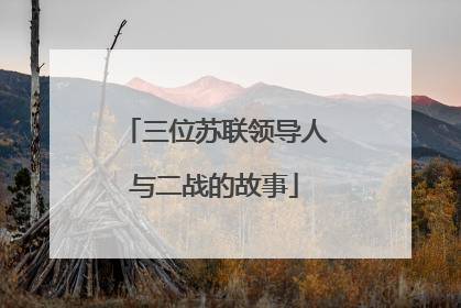 三位苏联领导人与二战的故事