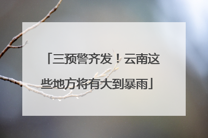 三预警齐发！云南这些地方将有大到暴雨