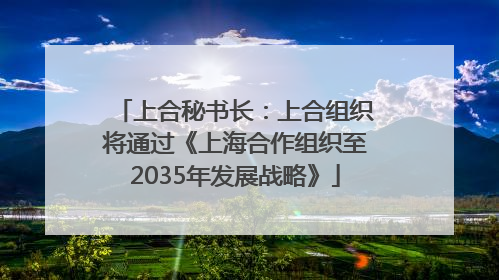 上合秘书长：上合组织将通过《上海合作组织至2035年发展战略》