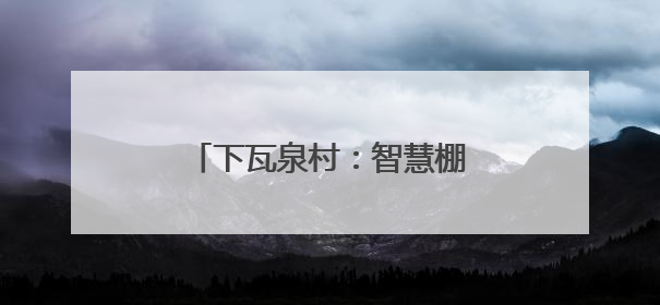 下瓦泉村：智慧棚种出“共富菜”