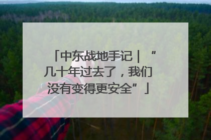 中东战地手记｜“几十年过去了，我们没有变得更安全”