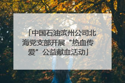 中国石油滨州公司北海党支部开展“热血传爱”公益献血活动