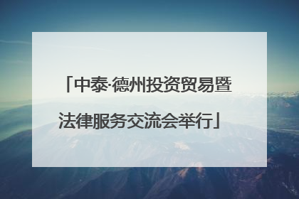 中泰·德州投资贸易暨法律服务交流会举行
