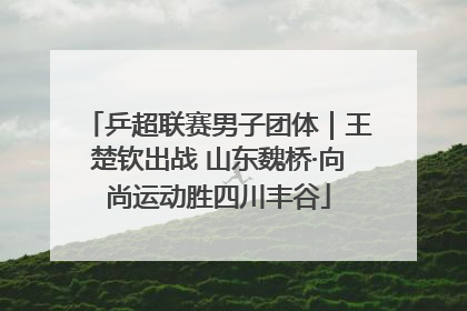 乒超联赛男子团体｜王楚钦出战 山东魏桥·向尚运动胜四川丰谷