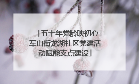 五十年党龄映初心 军山街龙湖社区党建活动赋能支点建设