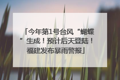 今年第1号台风“蝴蝶”生成！预计后天登陆！福建发布暴雨警报