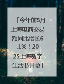 今年前5月上海电商交易额同比增长6.1%！2025上海数字生活节开幕