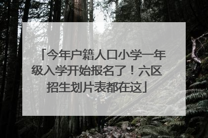 今年户籍人口小学一年级入学开始报名了！六区招生划片表都在这