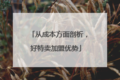 从成本方面剖析，好特卖加盟优势