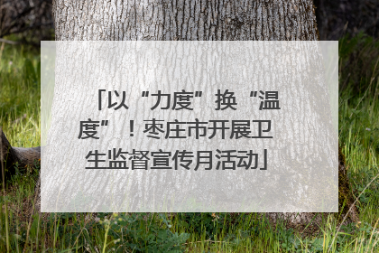 以“力度”换“温度”！枣庄市开展卫生监督宣传月活动