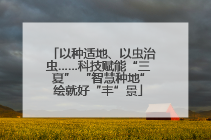 以种适地、以虫治虫……科技赋能“三夏” “智慧种地”绘就好“丰”景