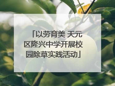 以劳育美 天元区隆兴中学开展校园除草实践活动