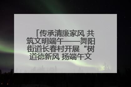 传承清廉家风 共筑文明端午——舞阳街道长春村开展“树道德新风 扬端午文化”主题活动