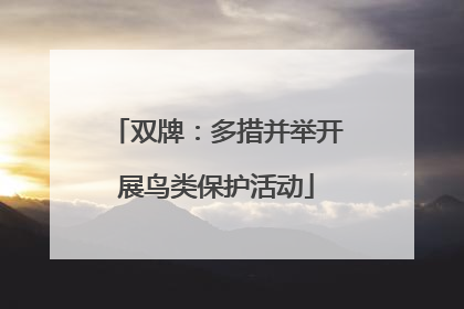 双牌：多措并举开展鸟类保护活动