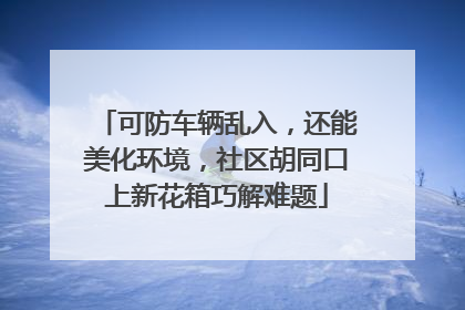 可防车辆乱入，还能美化环境，社区胡同口上新花箱巧解难题