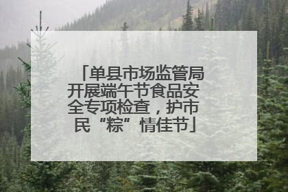 单县市场监管局开展端午节食品安全专项检查，护市民“粽”情佳节