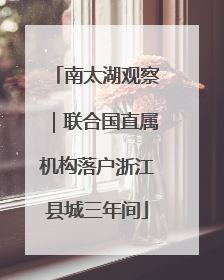 南太湖观察｜联合国直属机构落户浙江县城三年间