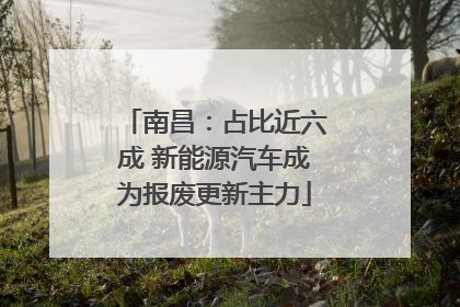 南昌：占比近六成 新能源汽车成为报废更新主力