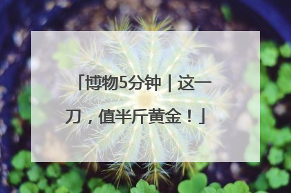 博物5分钟｜这一刀，值半斤黄金！