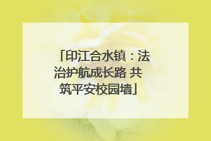印江合水镇：法治护航成长路 共筑平安校园墙