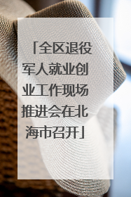 全区退役军人就业创业工作现场推进会在北海市召开