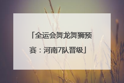 全运会舞龙舞狮预赛：河南7队晋级